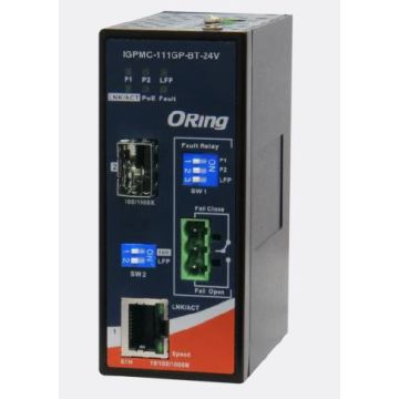 IGPMC-111GP-BT-24V Fibre to GbE High Power POE BT 90W